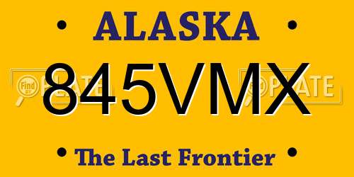 845VMX Alaska License Plate