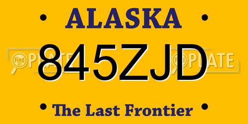 845ZJD Alaska License Plate