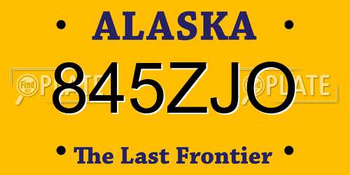 845ZJO Alaska License Plate