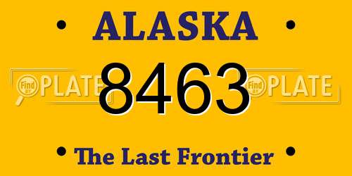 8463 Alaska License Plate