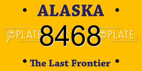 8468 Alaska License Plate