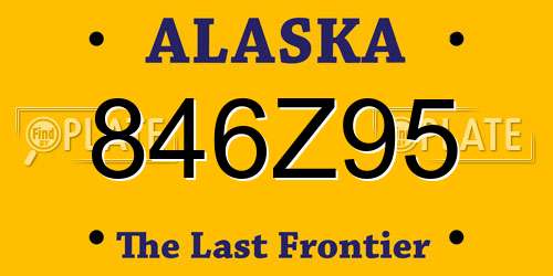 846Z95 Alaska License Plate