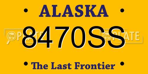 8470SS Alaska License Plate