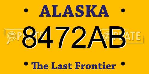 8472AB Alaska License Plate