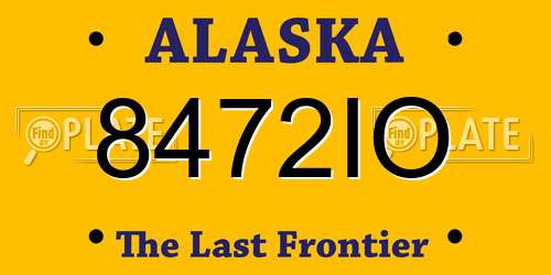 8472IO Alaska License Plate