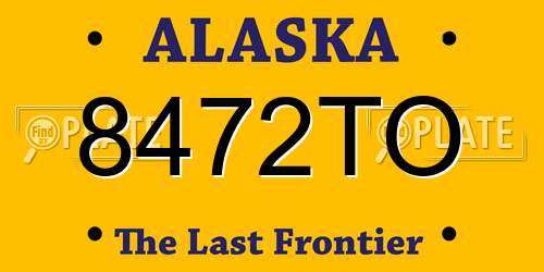8472TO Alaska License Plate