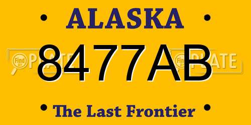 8477AB Alaska License Plate