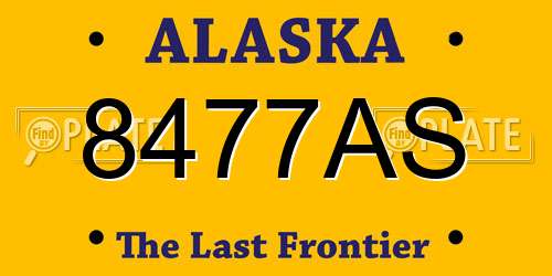 8477AS Alaska License Plate