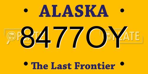 8477OY Alaska License Plate
