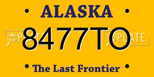 8477TO Alaska License Plate