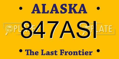 847ASI Alaska License Plate