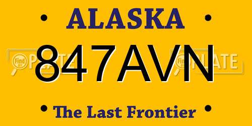 847AVN Alaska License Plate