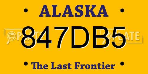 847DB5 Alaska License Plate