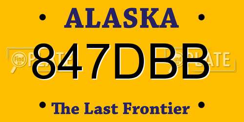 847DBB Alaska License Plate