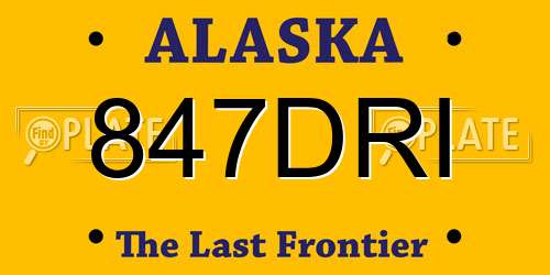 847DRI Alaska License Plate