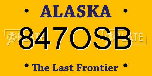847OSB Alaska License Plate