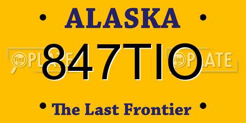 847TIO Alaska License Plate