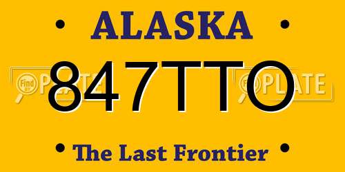 847TTO Alaska License Plate