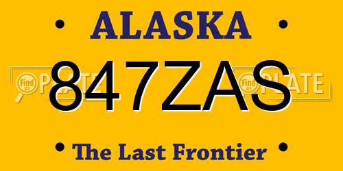 847ZAS Alaska License Plate