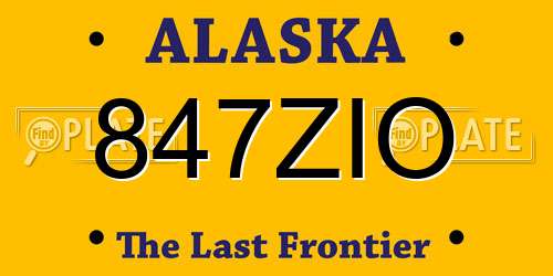 847ZIO Alaska License Plate