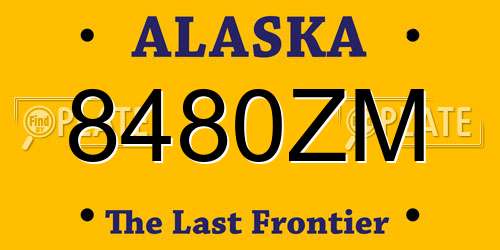 8480ZM Alaska License Plate