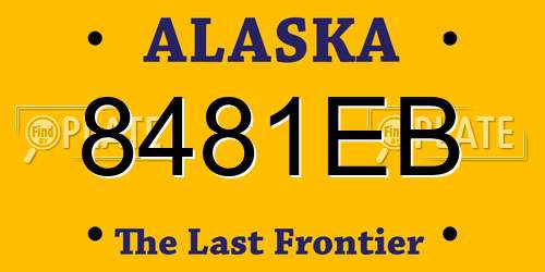 8481EB Alaska License Plate