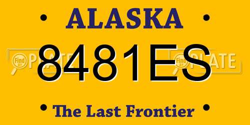 8481ES Alaska License Plate