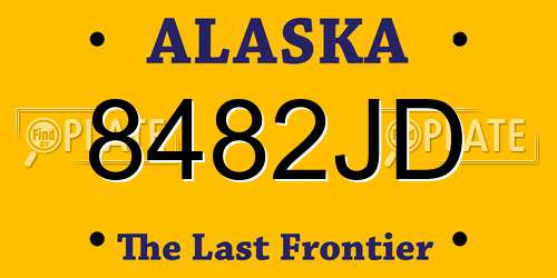 8482JD Alaska License Plate