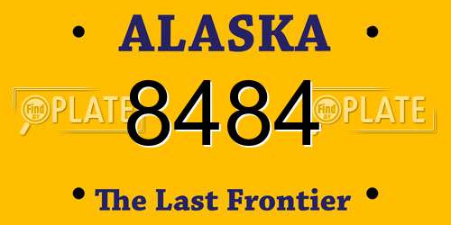 8484 Alaska License Plate