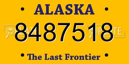 8487518 Alaska License Plate