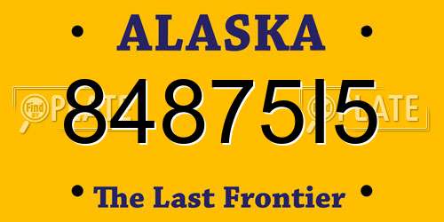84875I5 Alaska License Plate