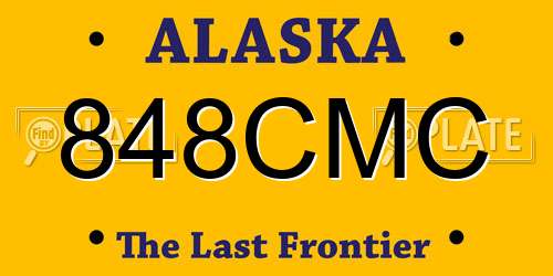 848CMC Alaska License Plate
