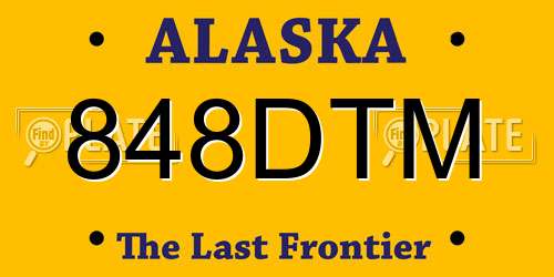 848DTM Alaska License Plate