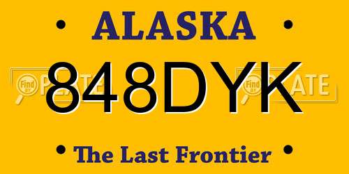 848DYK Alaska License Plate