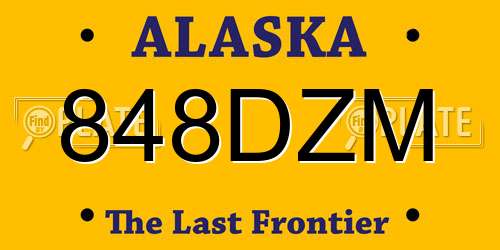848DZM Alaska License Plate