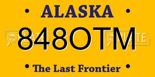 848OTM Alaska License Plate