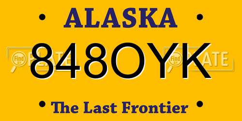 848OYK Alaska License Plate