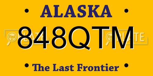 848QTM Alaska License Plate