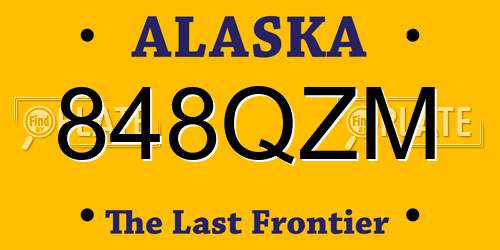 848QZM Alaska License Plate
