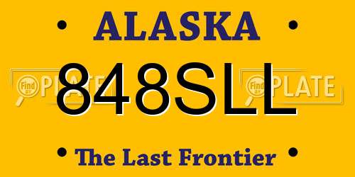 848SLL Alaska License Plate