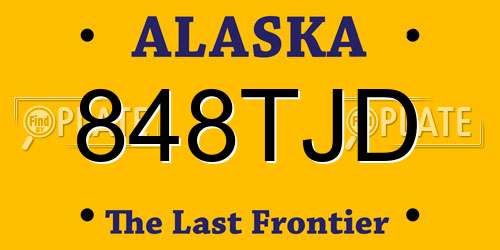848TJD Alaska License Plate