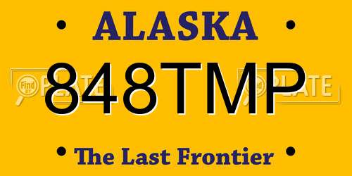 848TMP Alaska License Plate