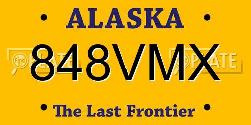 848VMX Alaska License Plate