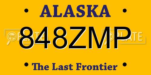 848ZMP Alaska License Plate