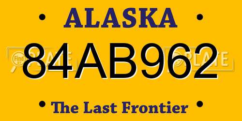 84AB962 Alaska License Plate