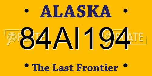 84AI194 Alaska License Plate