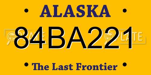 84BA221 Alaska License Plate