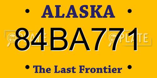 84BA771 Alaska License Plate