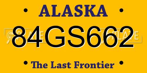 84GS662 Alaska License Plate