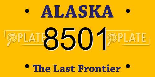 8501 Alaska License Plate
